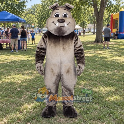 Gray Bulldog Mascot Costume Gray Bulldog Mascot Costume