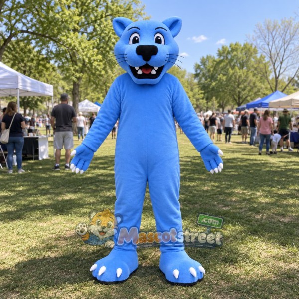 Blue Panther Mascot Costume