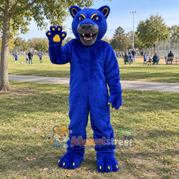 Blue Panther Mascot Costume