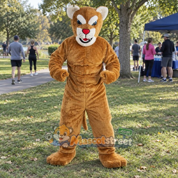Brown Tiger Mascot Costume