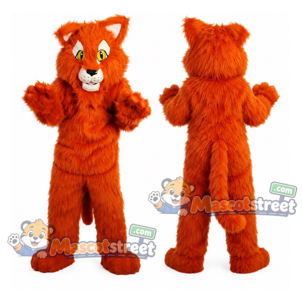 Orange Panther Mascot Costume Orange Panther Mascot Costume