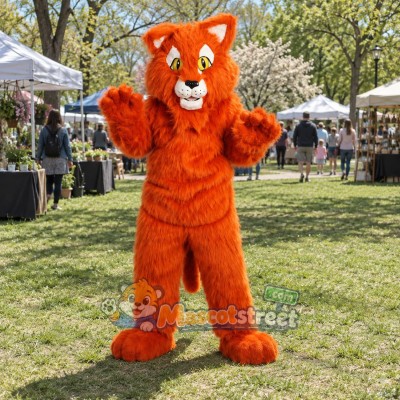 Orange Panther Mascot Costume Orange Panther Mascot Costume