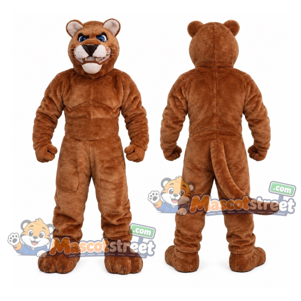 Brown Cougar Mascot Costume Brown Cougar Mascot Costume