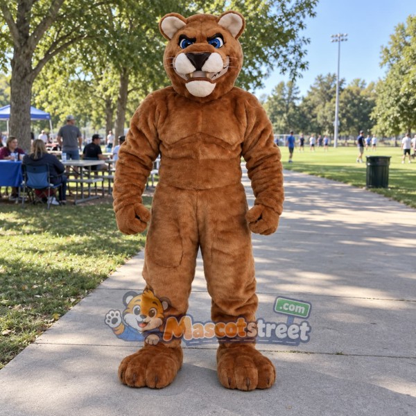 Brown Cougar Mascot Costume