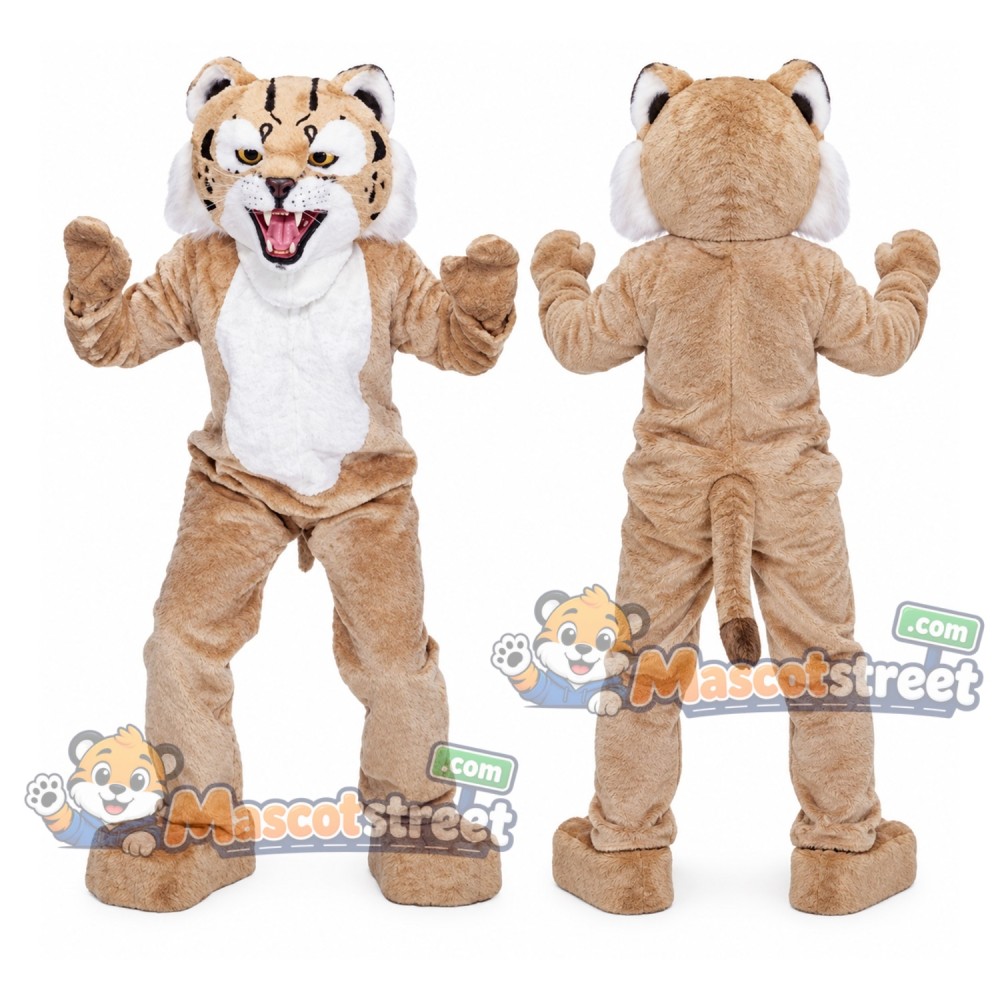 Tan Bobcat Mascot Costume Tan Bobcat Mascot Costume