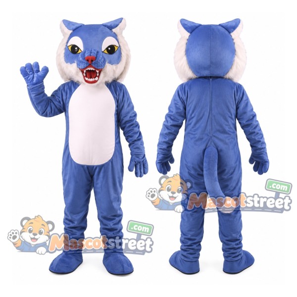 Blue Wildcat Mascot Costume