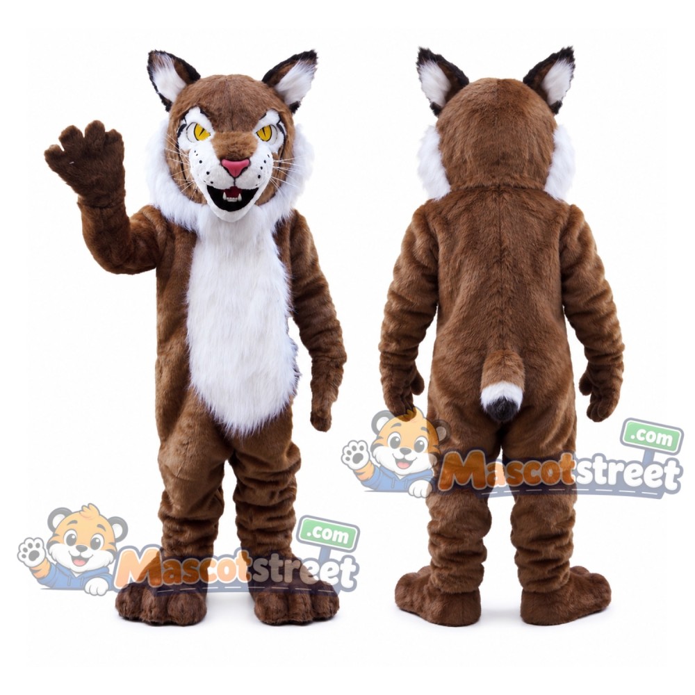 Brown Bobcat Mascot Costume