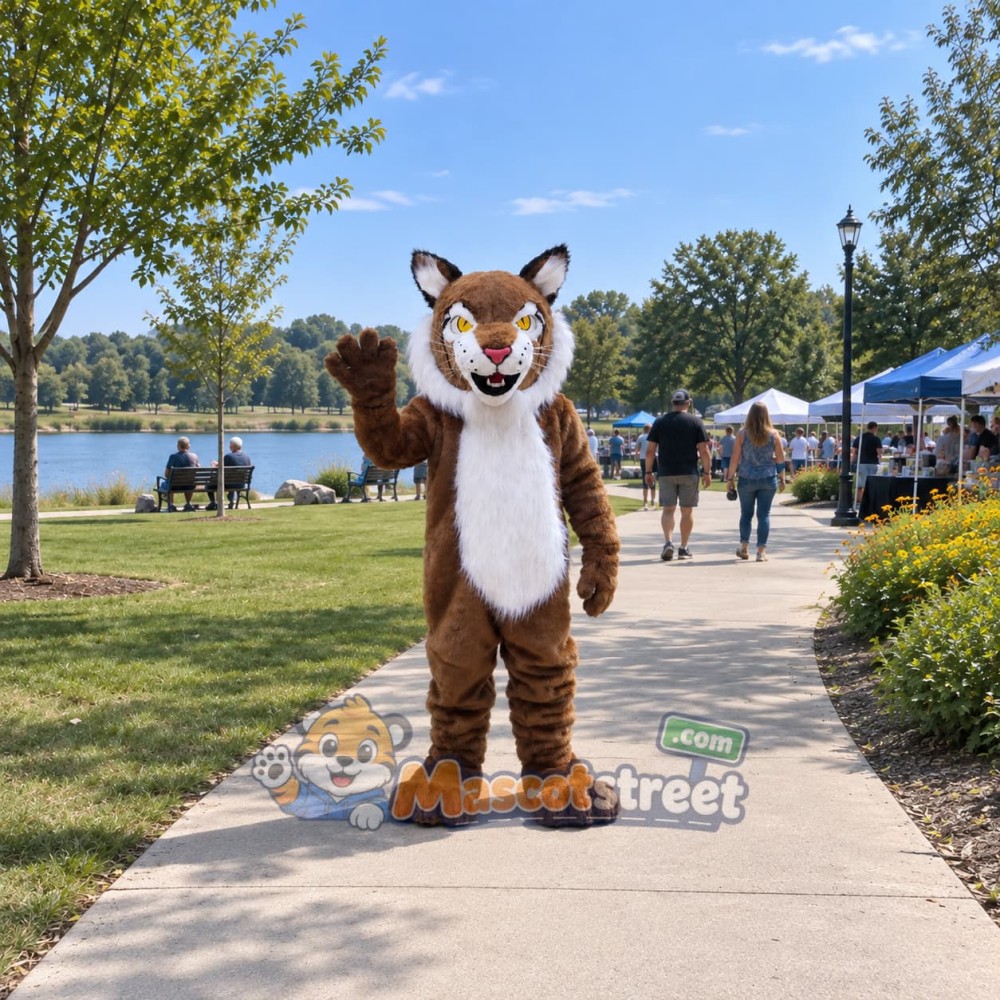 Brown Bobcat Mascot Costume