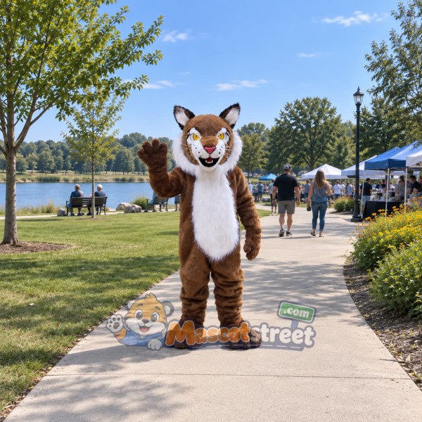 Brown Bobcat Mascot Costume