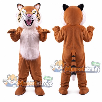 Orange Wildcat Mascot Costume Orange Wildcat Mascot Costume