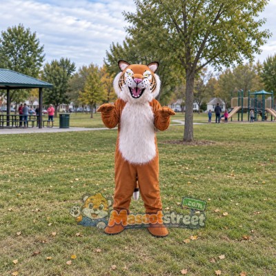 Orange Wildcat Mascot Costume Orange Wildcat Mascot Costume