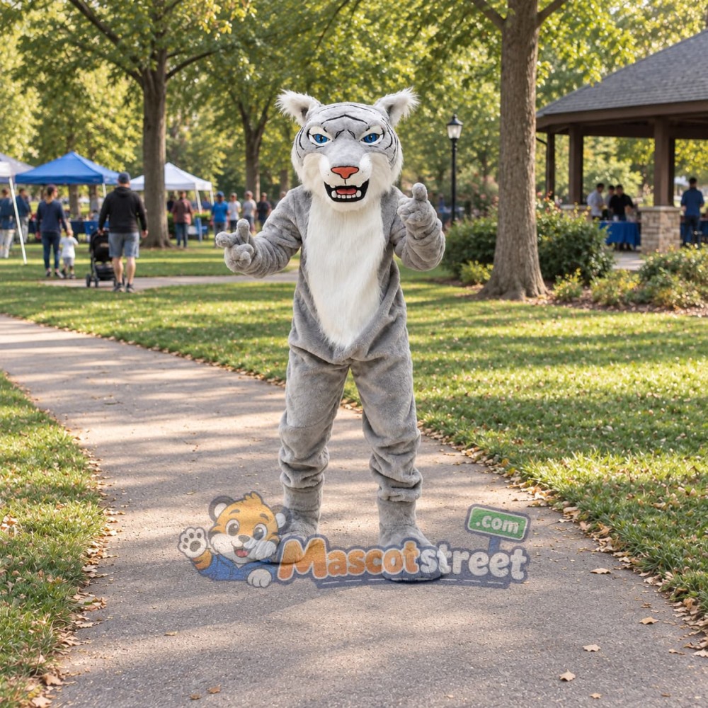 Gray Wildcat Mascot Costume