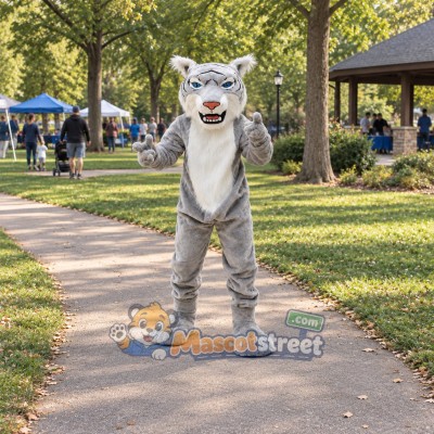 Gray Wildcat Mascot Costume