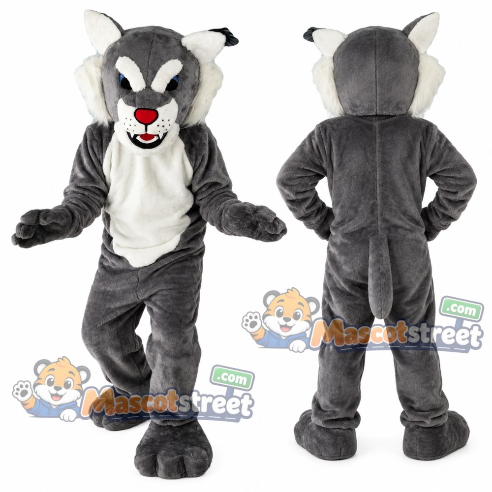 Gray Wildcat Mascot Costume Gray Wildcat Mascot Costume