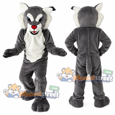 Gray Wildcat Mascot Costume Gray Wildcat Mascot Costume