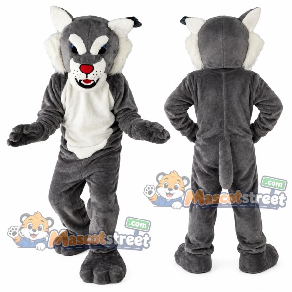 Gray Wildcat Mascot Costume