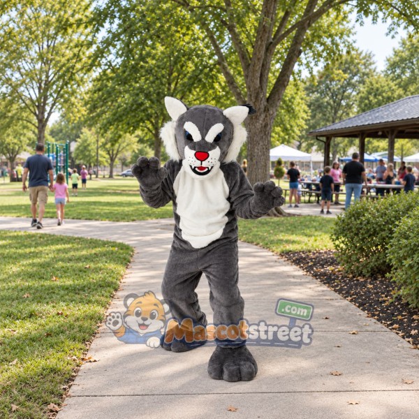 Gray Wildcat Mascot Costume