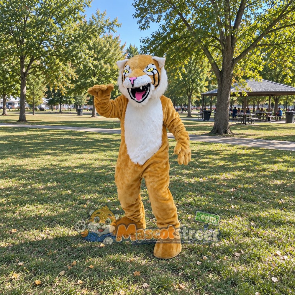 Tan Wildcat Mascot Costume Tan Wildcat Mascot Costume