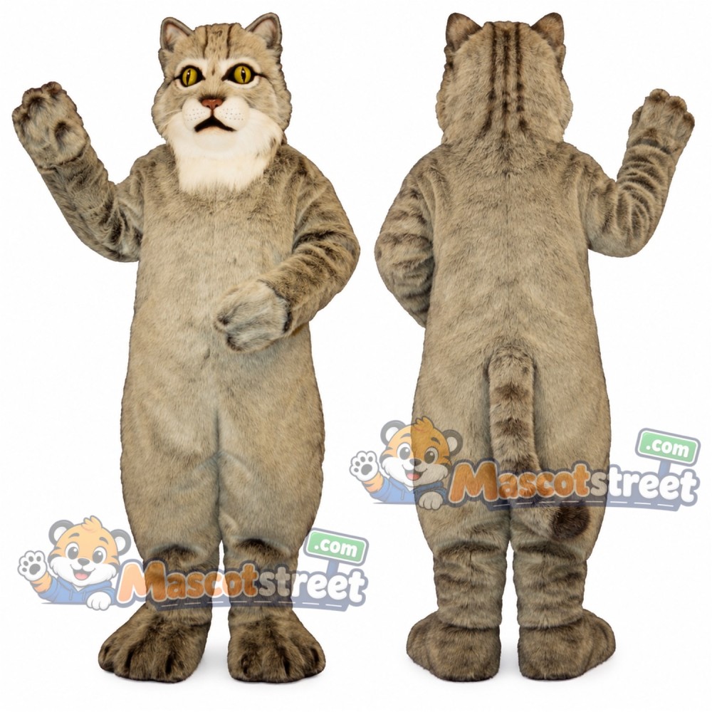 Gray Lynx Mascot Costume