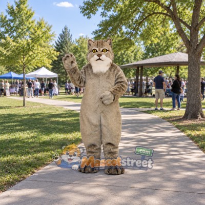 Gray Lynx Mascot Costume
