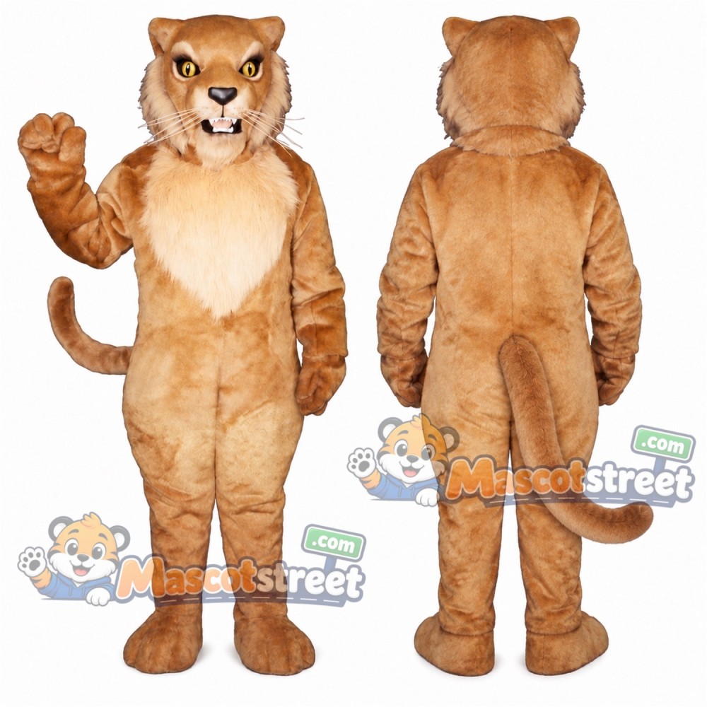 Tan Cougar Mascot Costume Tan Cougar Mascot Costume