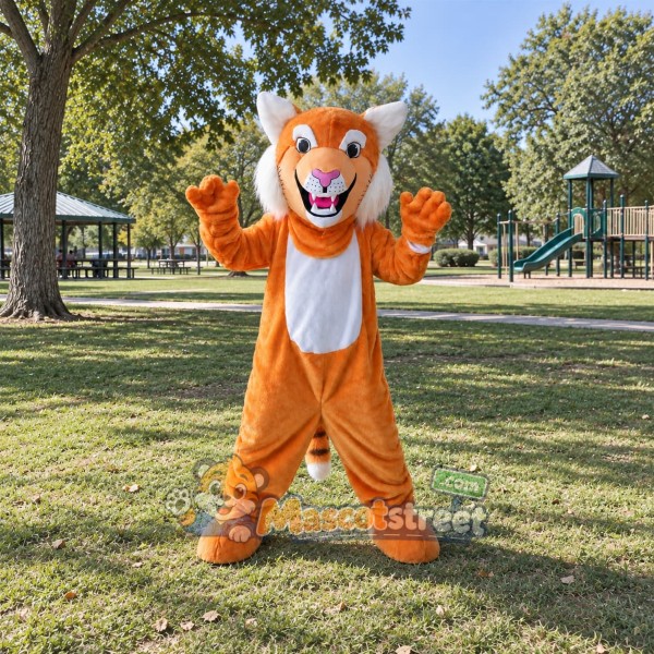 Orange Bobcat Mascot Costume