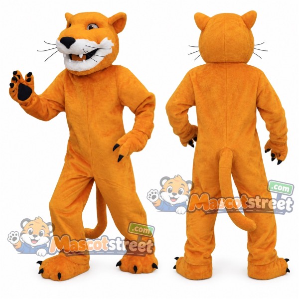 Orange Cougar Mascot Costume