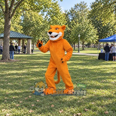 Orange Cougar Mascot Costume Orange Cougar Mascot Costume