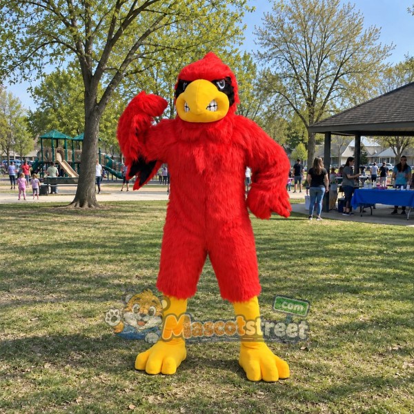 Red Cardinal Mascot Costume with Red Cap