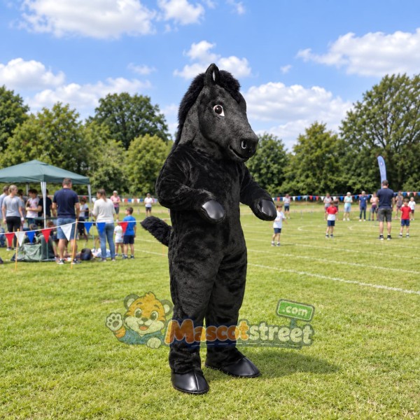 Black Horse Mascot Costume
