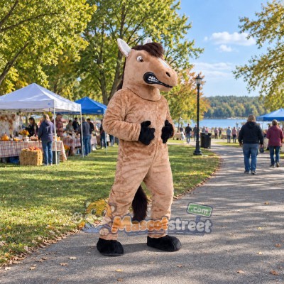 Brown Horse Mascot Costume Brown Horse Mascot Costume