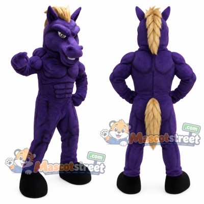 Purple Horse Mascot Costume Purple Horse Mascot Costume