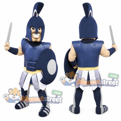 Warrior Mascot Costume with Navy Armor and Helmet Warrior Mascot Costume with Navy Armor and Helmet