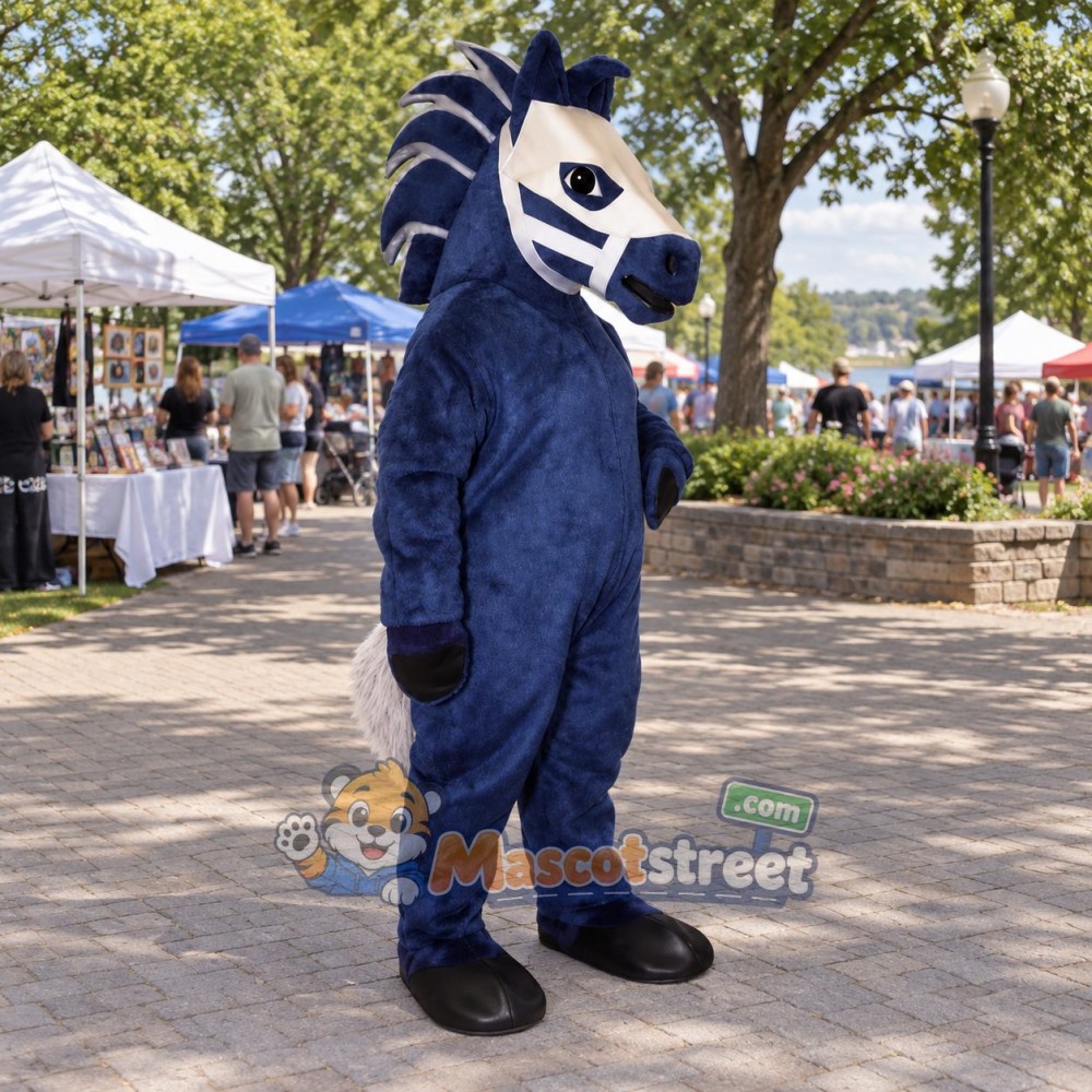 Navy Horse Mascot Costume Navy Horse Mascot Costume