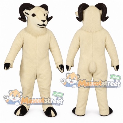 Cream Ram Mascot Costume Cream Ram Mascot Costume