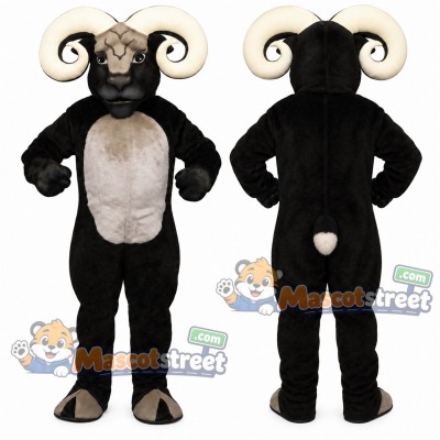 Black Ram Mascot Costume Black Ram Mascot Costume