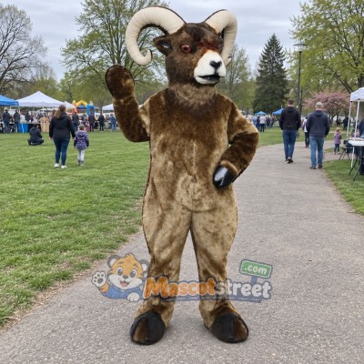 Brown Ram Mascot Costume Brown Ram Mascot Costume