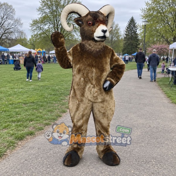 Brown Ram Mascot Costume
