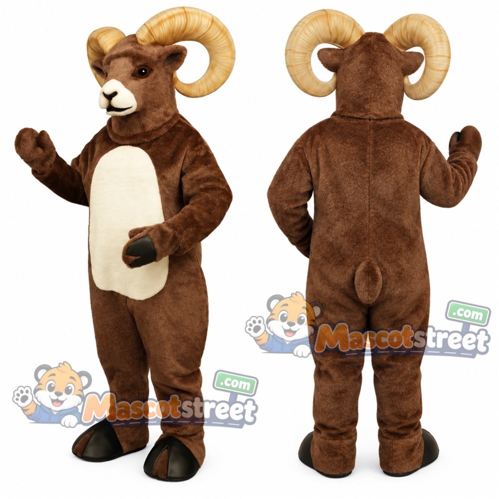 Brown Ram Mascot Costume Brown Ram Mascot Costume