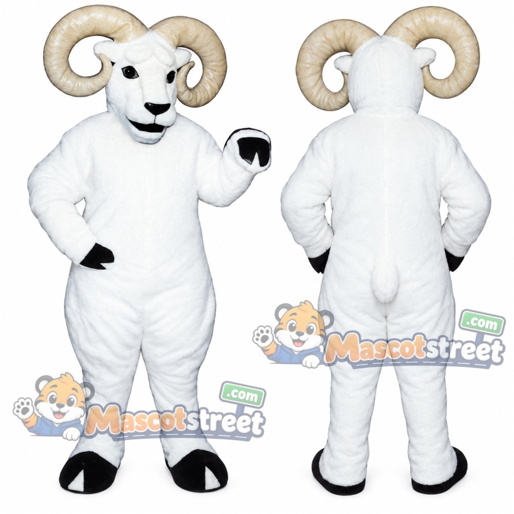White Ram Mascot Costume White Ram Mascot Costume