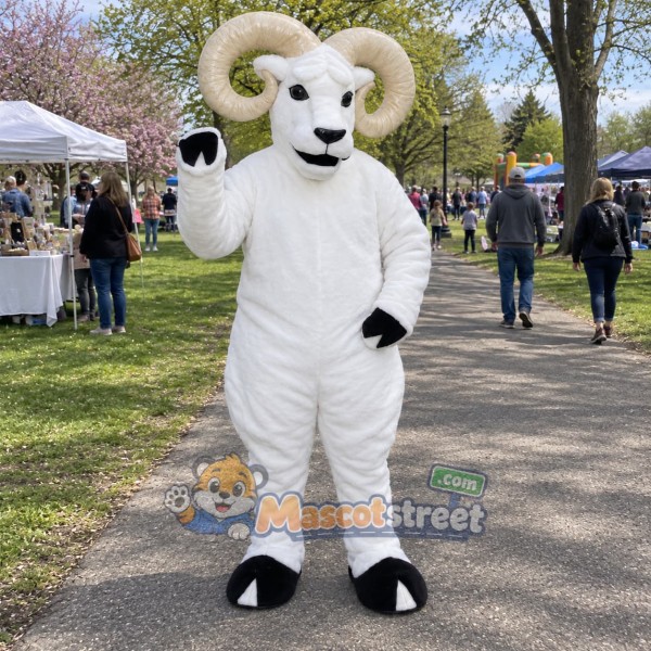 White Ram Mascot Costume
