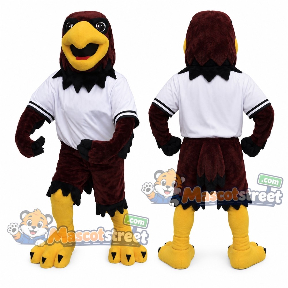 Burgundy Hawk Mascot Costume with White Shirt Burgundy Hawk Mascot Costume with White Shirt