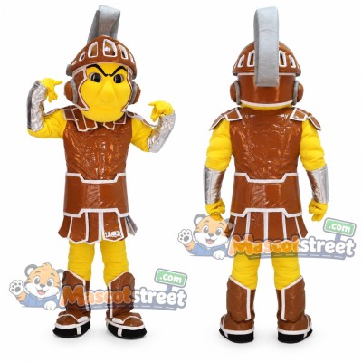 Warrior Mascot Costume with Brown Armor and Helmet Warrior Mascot Costume with Brown Armor and Helmet