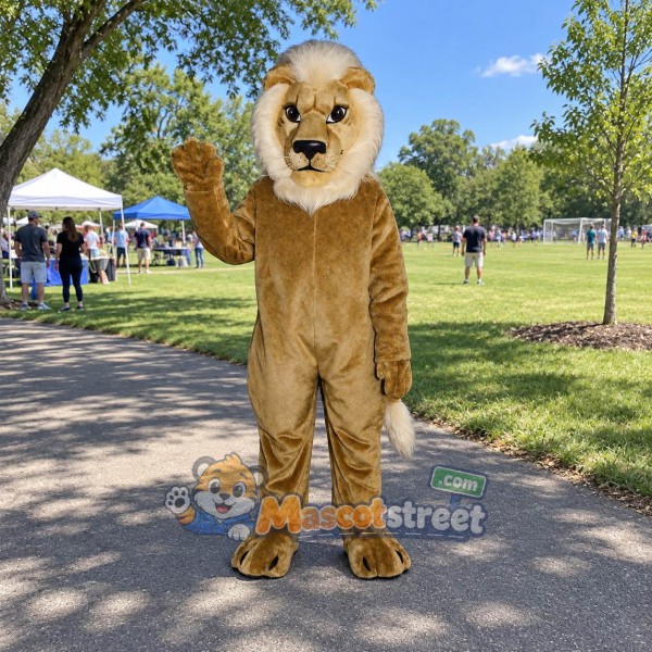 Tan Lion Mascot Costume
