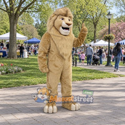 Tan Lion Mascot Costume