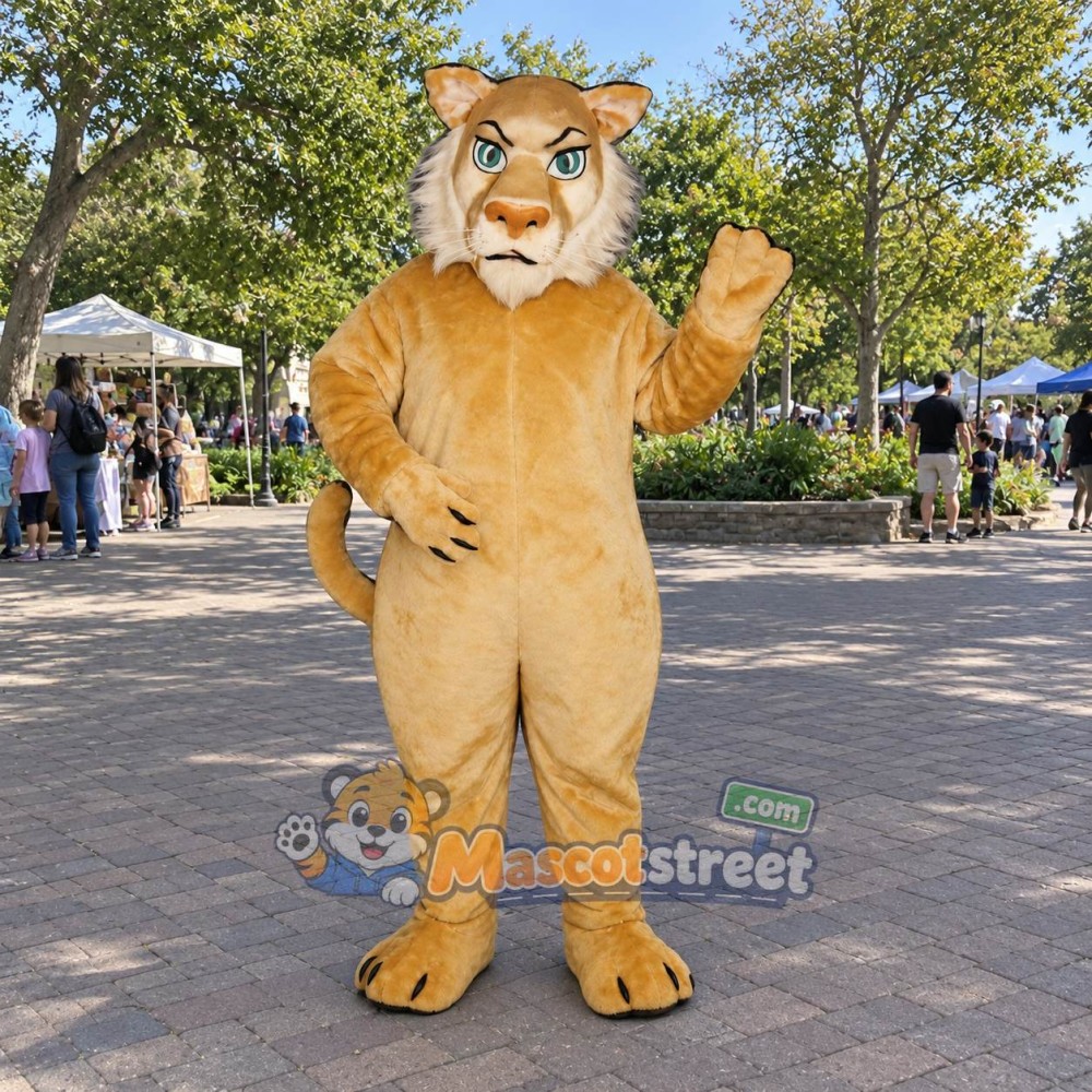 Tan Lion Mascot Costume