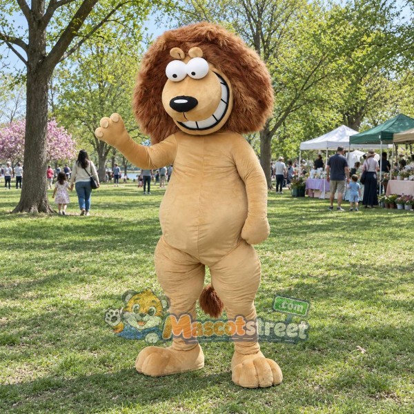 Tan Lion Mascot Costume