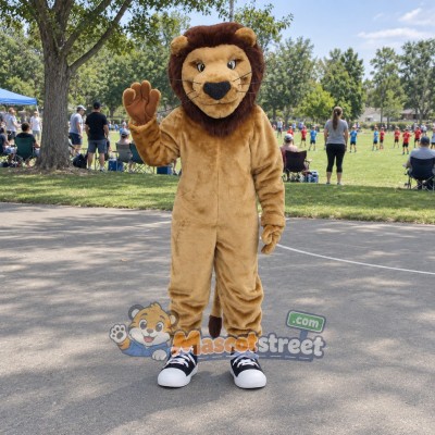 Tan Lion Mascot Costume