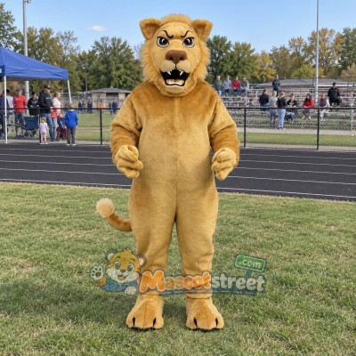 Tan Lion Mascot Costume