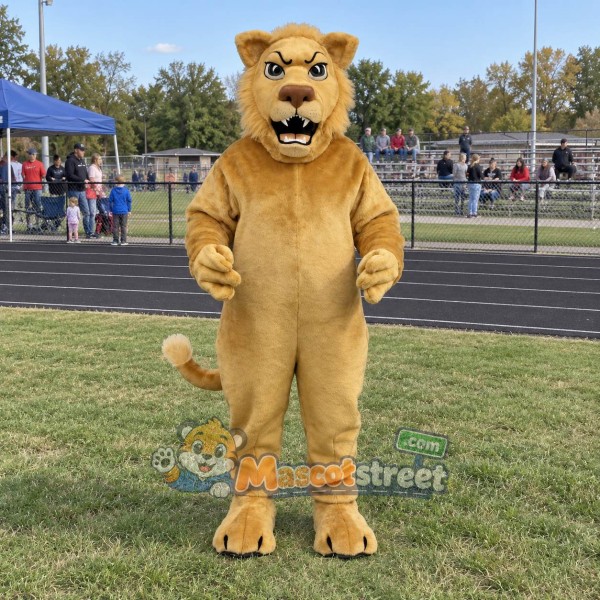 Tan Lion Mascot Costume